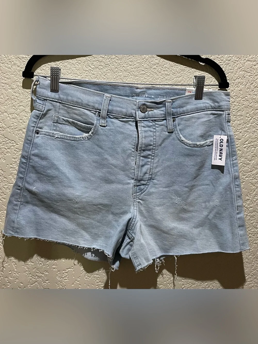 Old Navy Light Blue Denim Women’s High-Rise Shorts Size 6 NWT